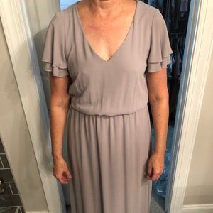 Long Dove Grey Chiffon Dress